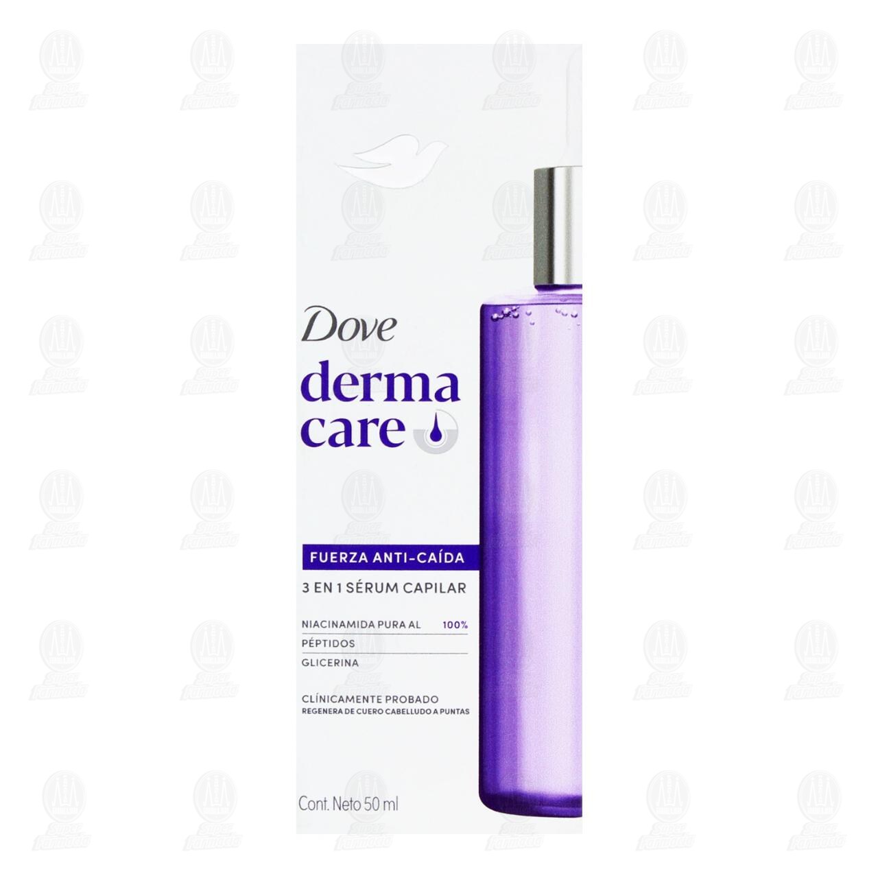 S&eacute;rum Capilar Dove Derma Care Fuerza Anti-Ca&iacute;da 3 en 1, 50 ml. image number 1