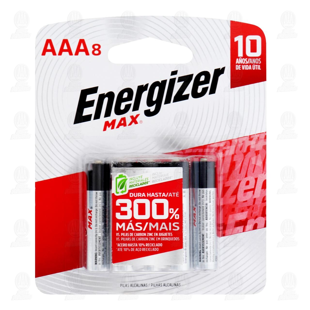 Pilas Energizer Max Alcalinas AAA, 8 pzas.