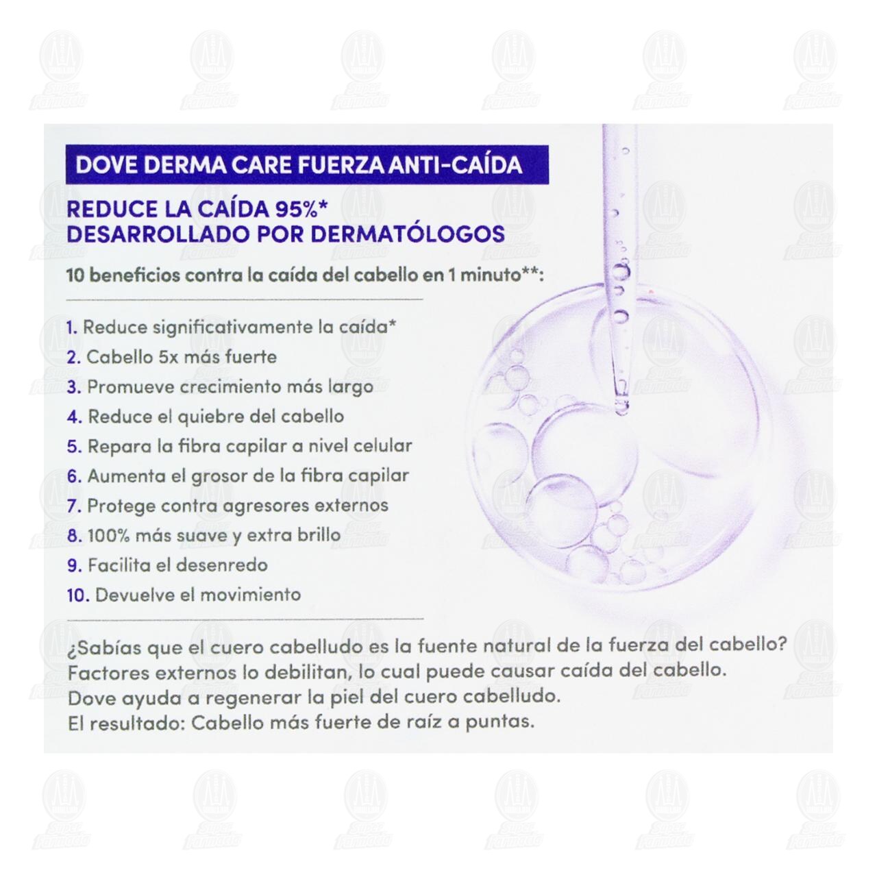 Mascarilla Fortalecedora Dove Derma Care Fuerza Anti-Ca&iacute;da 10 en 1, 270 gr. image number 2