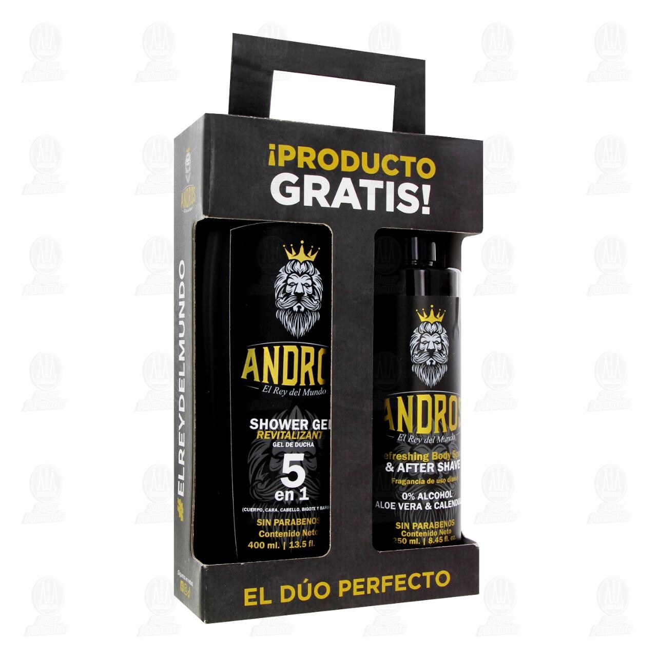 Pack El D&uacute;o Perfecto Andros Gel de Ducha 5 en 1 de 400 ml + Body Spray de 250 ml, 2 pzas. image number 0