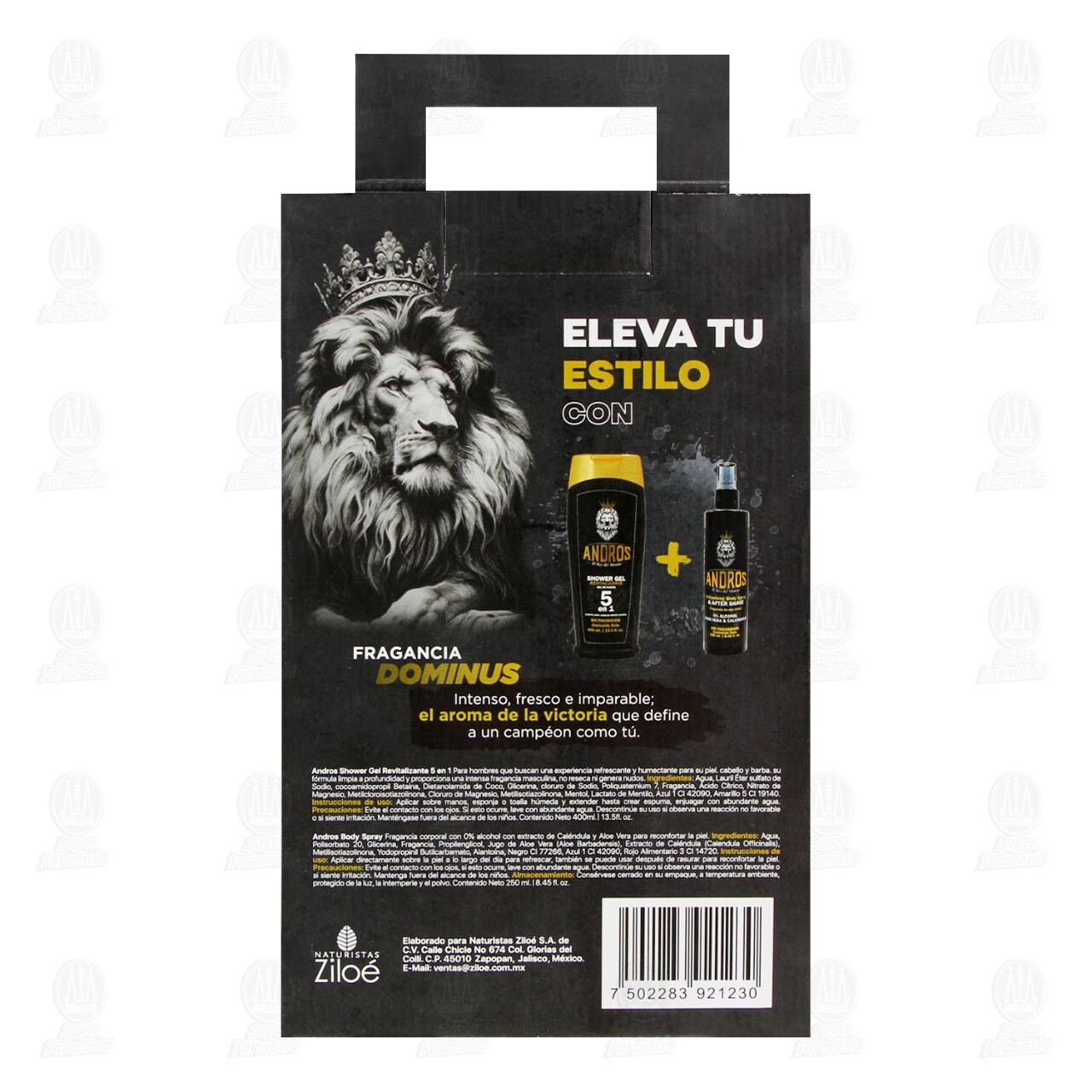 Pack El D&uacute;o Perfecto Andros Gel de Ducha 5 en 1 de 400 ml + Body Spray de 250 ml, 2 pzas. image number 2