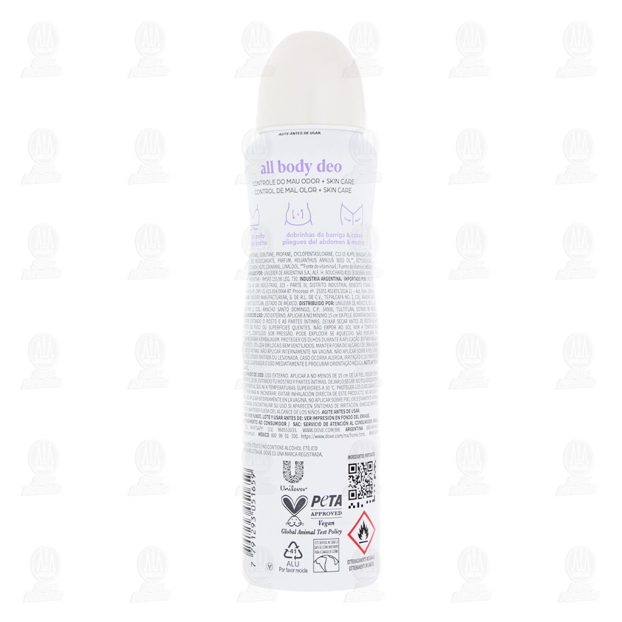 Desodorante Corporal Dove All Body Deo Lavender & Camomile en Aerosol, 150 ml. image number 2