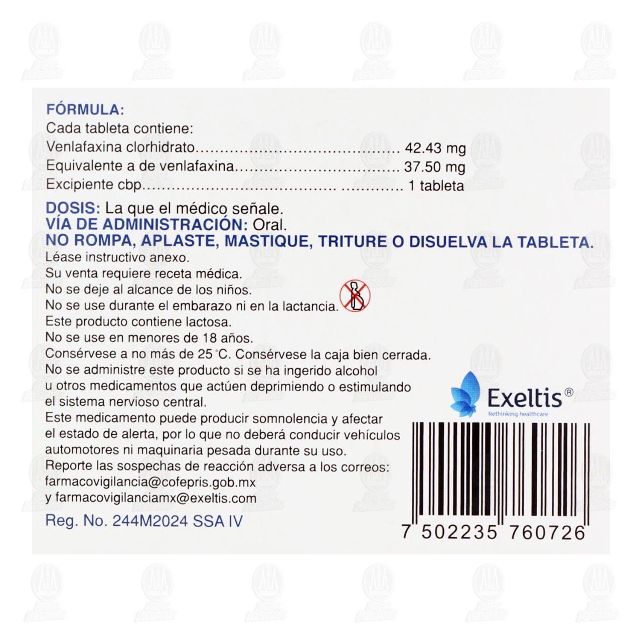 Vivelax 37.5 mg, 20 Tabletas. image number 2