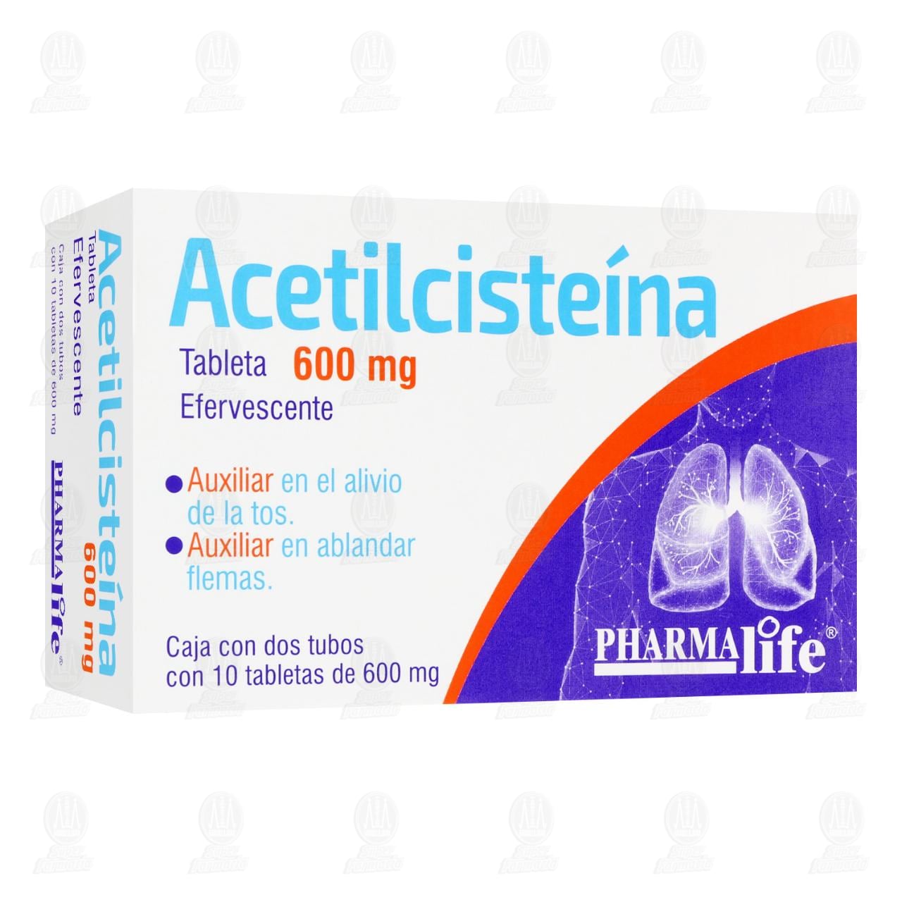 Imagen para Acetilcisteína 600 mg, 20 tabletas efervescentes Pharmalife.
