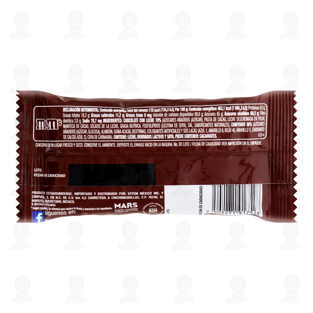 Chocolate con Leche M&M's Confitados, 37.8 gr. image number 1