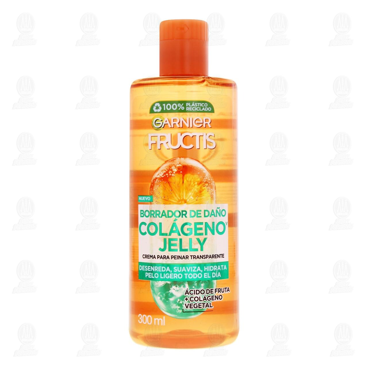 Crema para Peinar Transparente Garnier Fructis Borrador de Da&ntilde;o Col&aacute;geno Jelly, 300 ml. image number 1