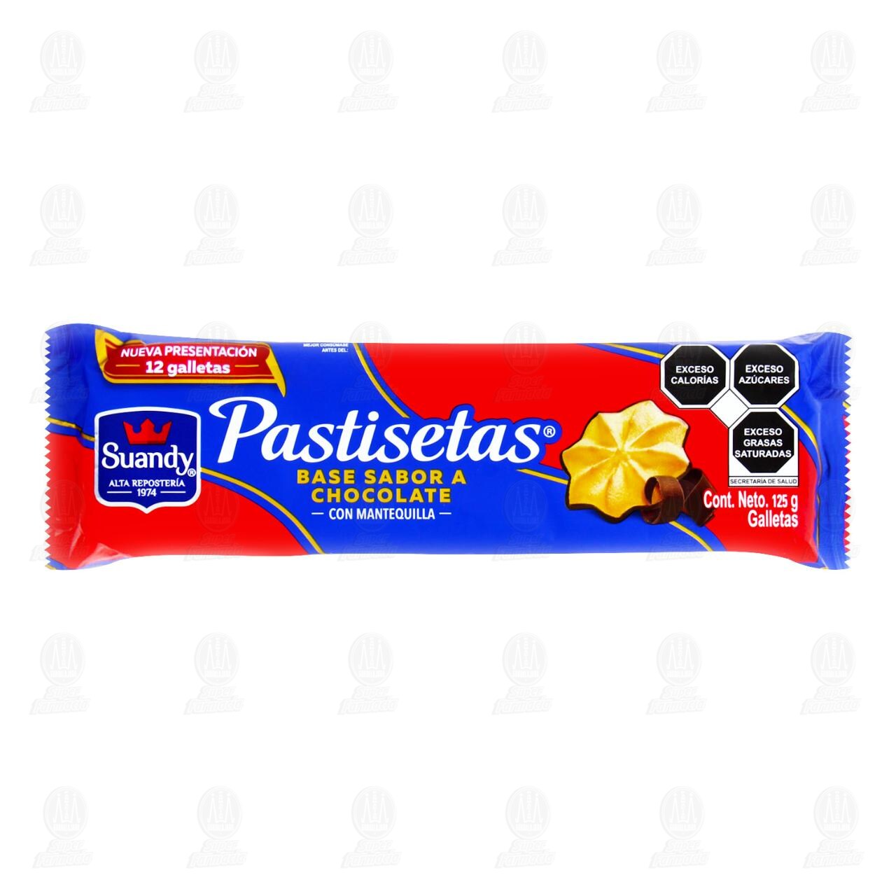 Galletas Suandy Pastisetas Base Sabor a Chocolate, 125 gr. image number 0