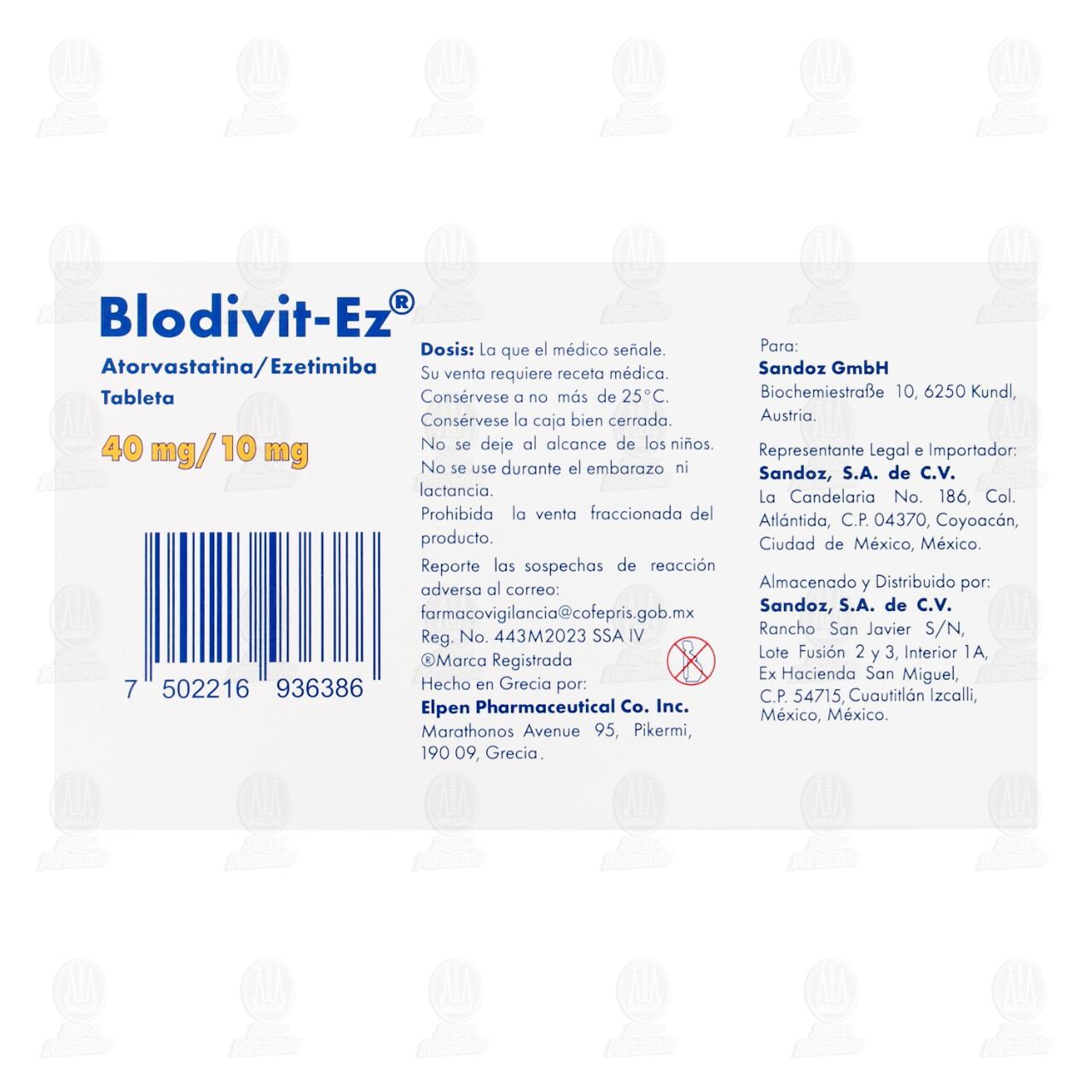 Blodivit-Ez 40mg/10mg, 30 Tabletas. image number 2