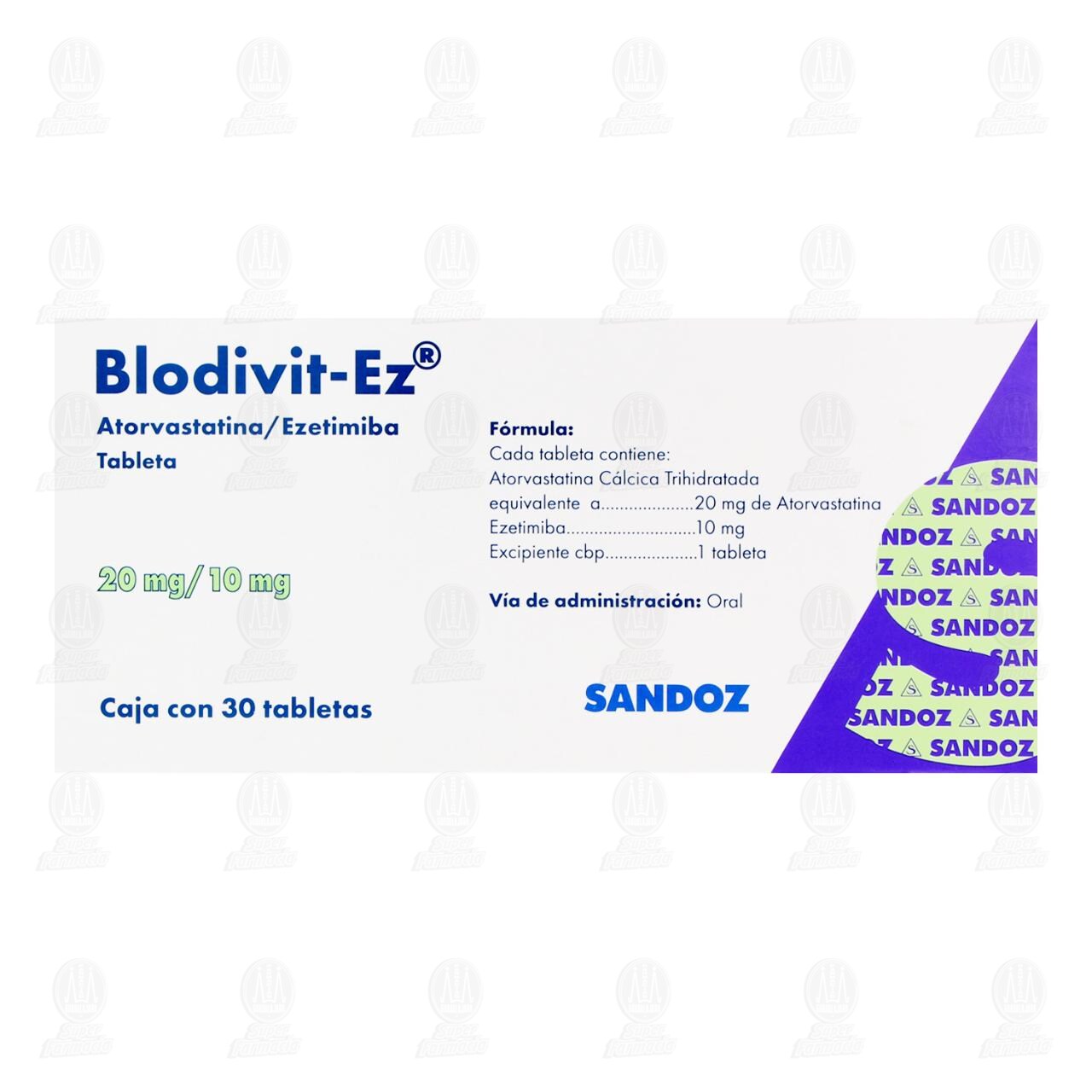 Blodivit-Ez 20mg/10mg, 30 Tabletas. image number 1