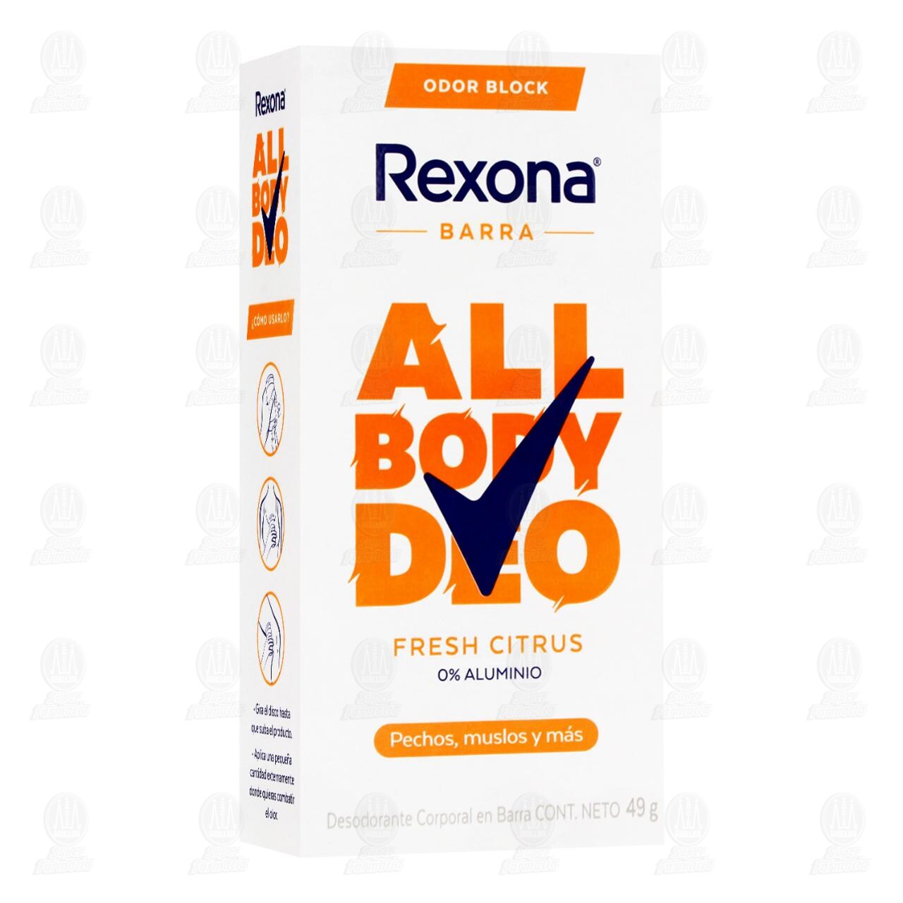 Desodorante Rexona All Body Deo Fresh Citrus en Barra, 49 gr.