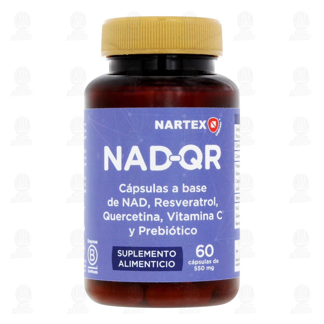Nad-QR Nartex 550 mg, 60 c&aacute;psulas. image number 1