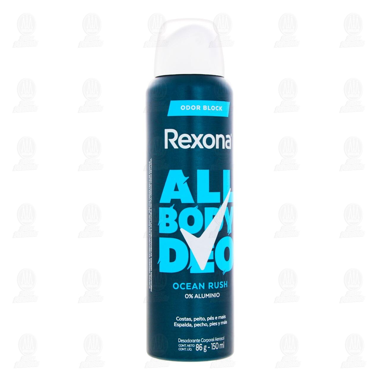 Desodorante Rexona All Body Deo Ocean Rush en Aerosol, 150 ml.
