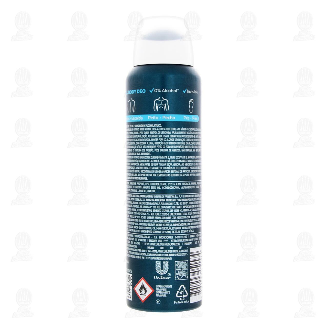 Desodorante Rexona All Body Deo Ocean Rush en Aerosol, 150 ml. image number 2