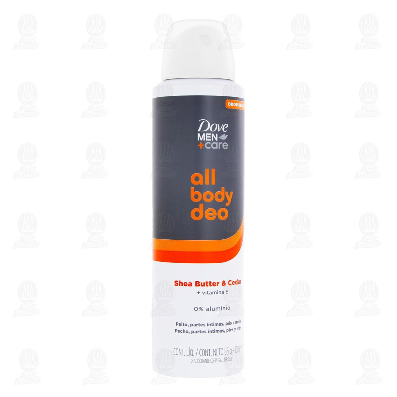 Desodorante Dove Men +Care All Body Deo Shea Butter & Cedar en Aerosol, 150 ml.