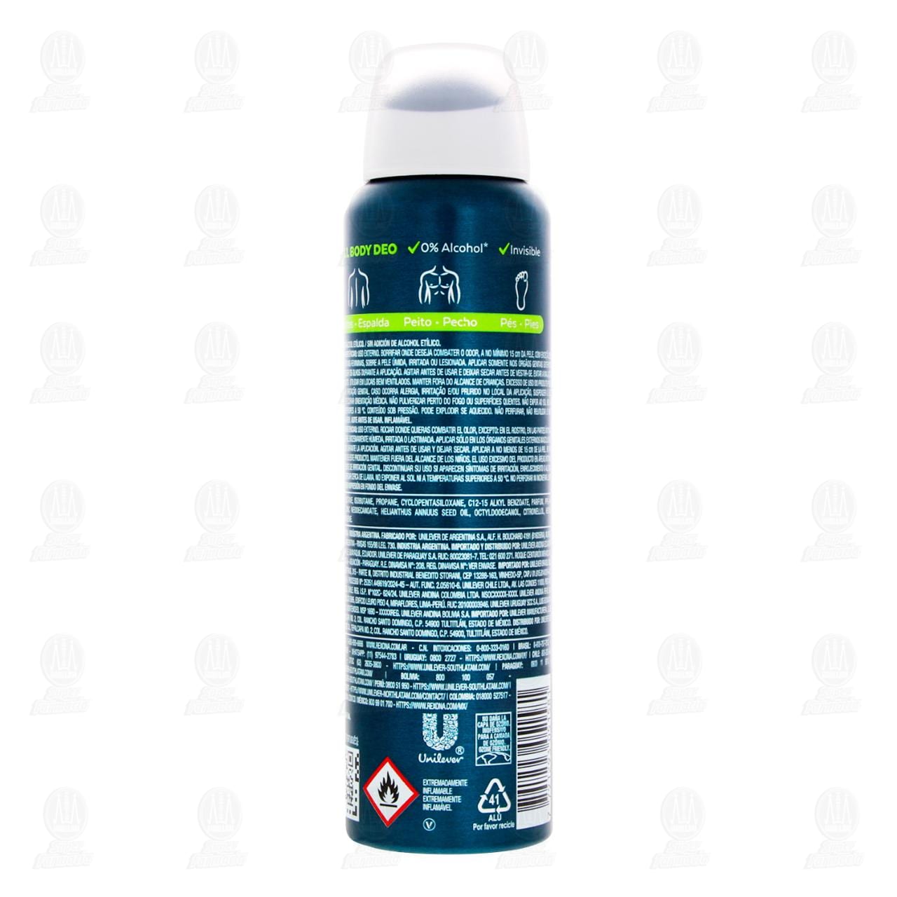 Desodorante Rexona All Body Deo Active Fresh en Aerosol, 150 ml. image number 2
