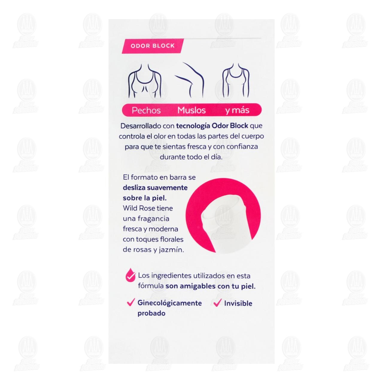 Desodorante Corporal Rexona All Body Deo Wild Rose en Barra, 49 gr. image number 2