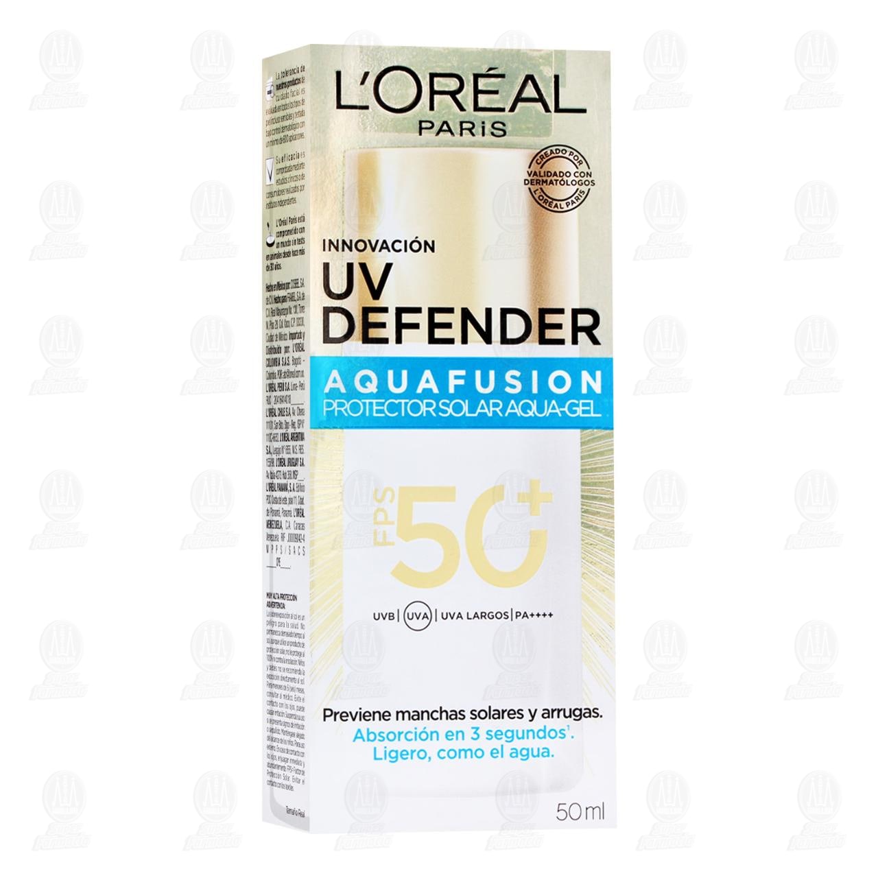 Imagen para Protector Solar L?Oréal Paris UV Defender Aquafusion FPS 50+, 50 ml.
