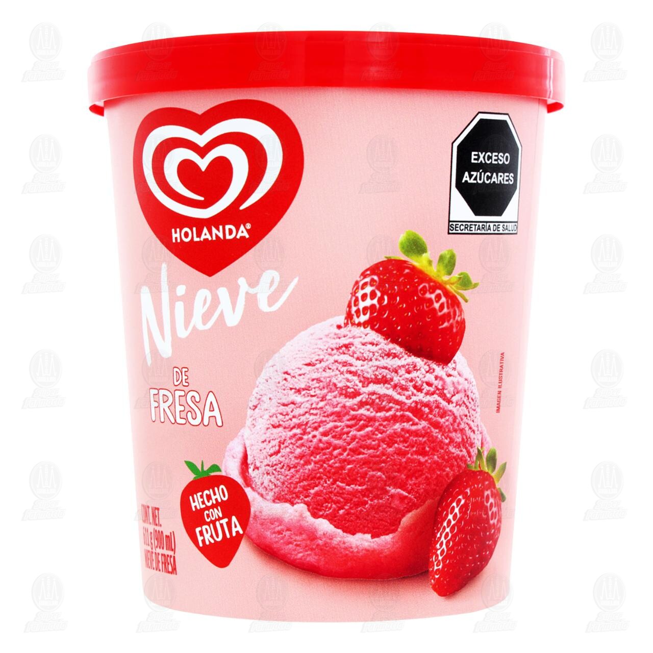 Nieve Holanda de Fresa, 900 ml. image number 1