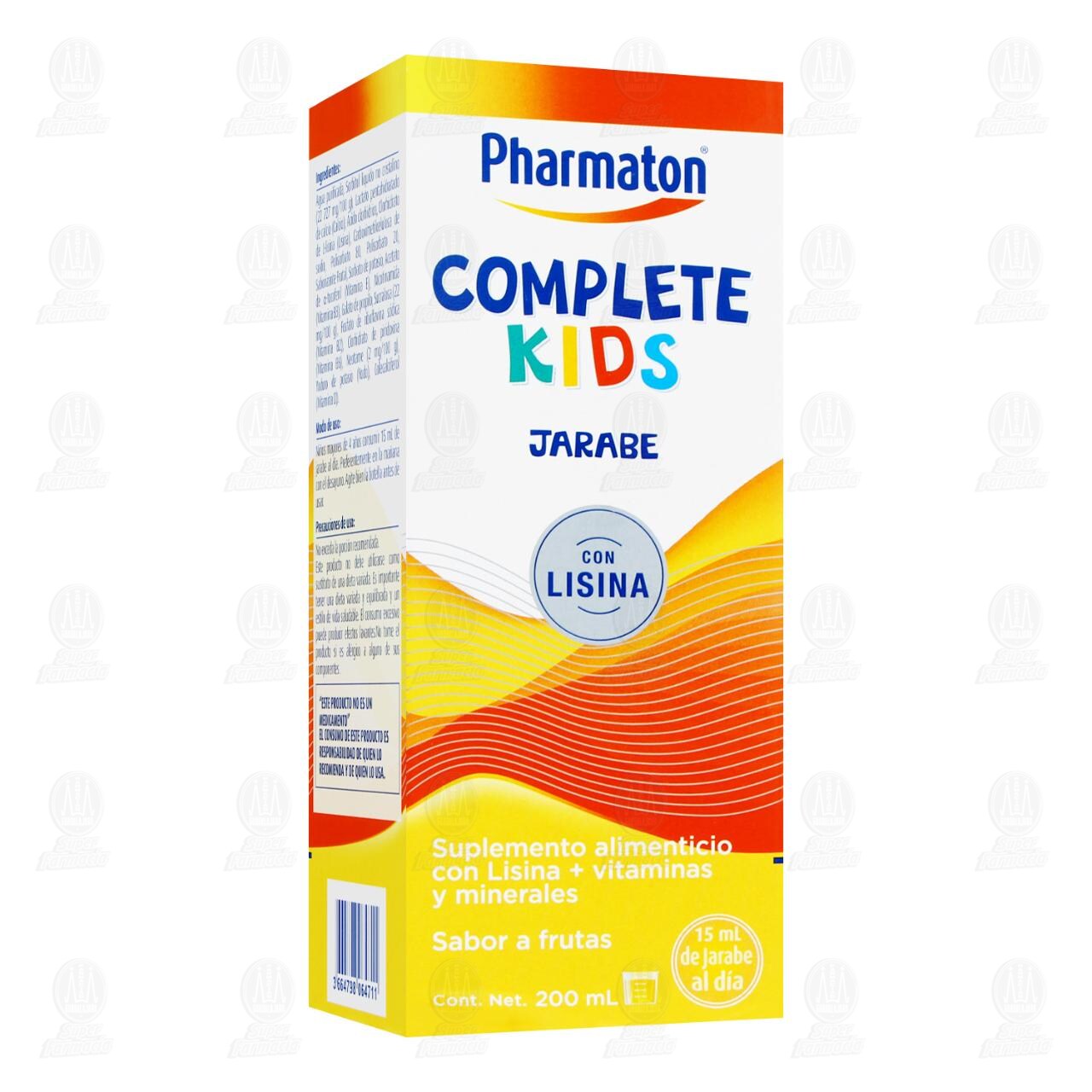 Pharmaton Complete Kids Jarabe Sabor a Frutas, 200 ml. image number 0