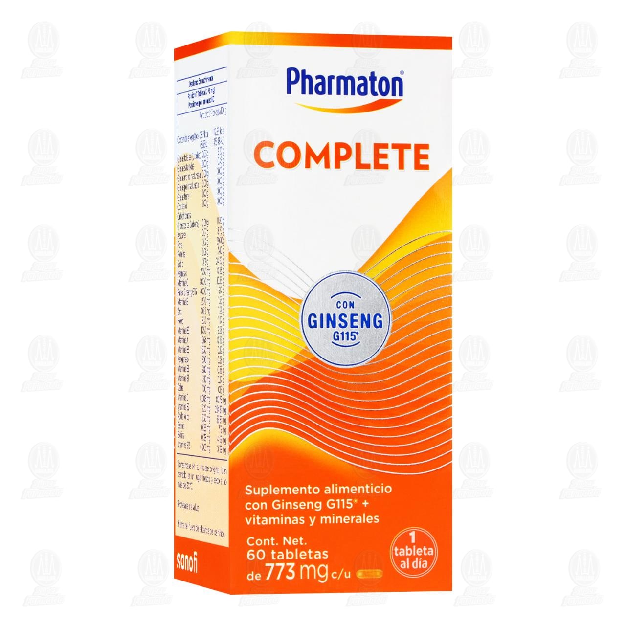 Pharmaton Complete con Ginseng G115 para Adultos, 60 Tabletas.
