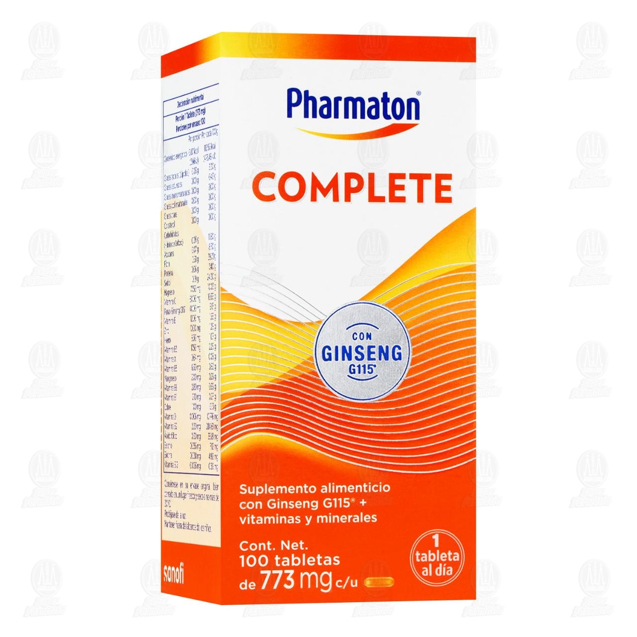 Imagen para Pharmaton Complete con Ginseng G115, 100 Tabletas de 773 mg c/u.