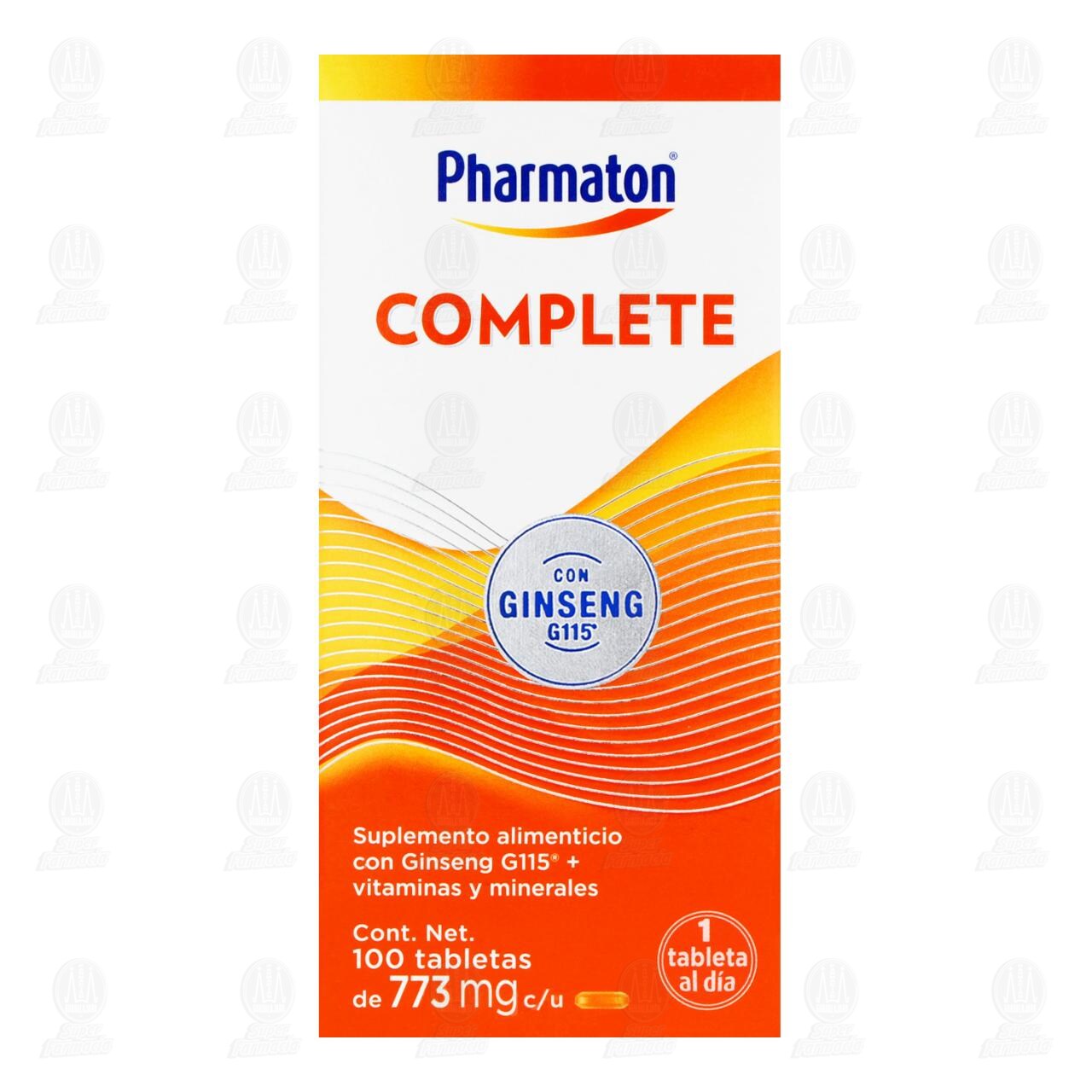 Pharmaton Complete con Ginseng G115 para Adultos, 100 Tabletas. image number 1