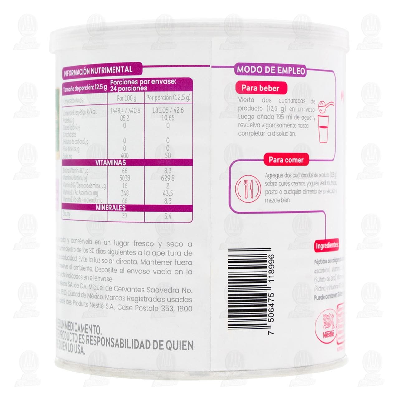 Mater Collagen Nestl&eacute; P&eacute;ptidos de Col&aacute;geno Hidrolizado, 300 gr. image number 2