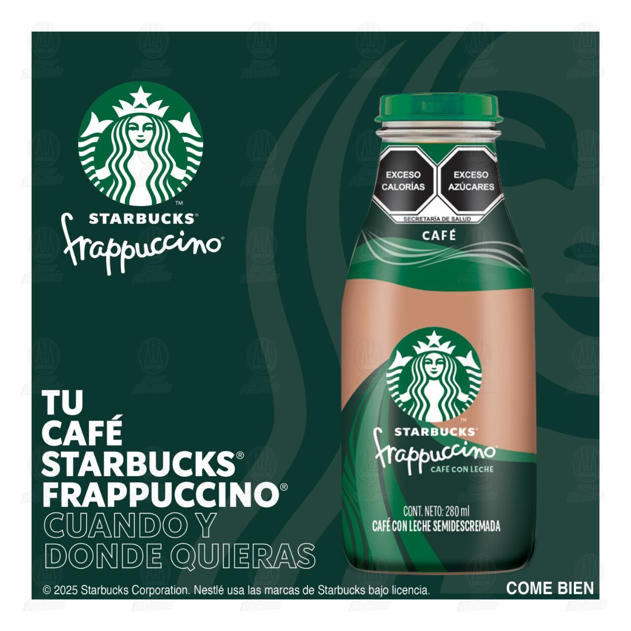 Caf&eacute; con Leche Starbucks Frappuccino, 280 ml. image number 2
