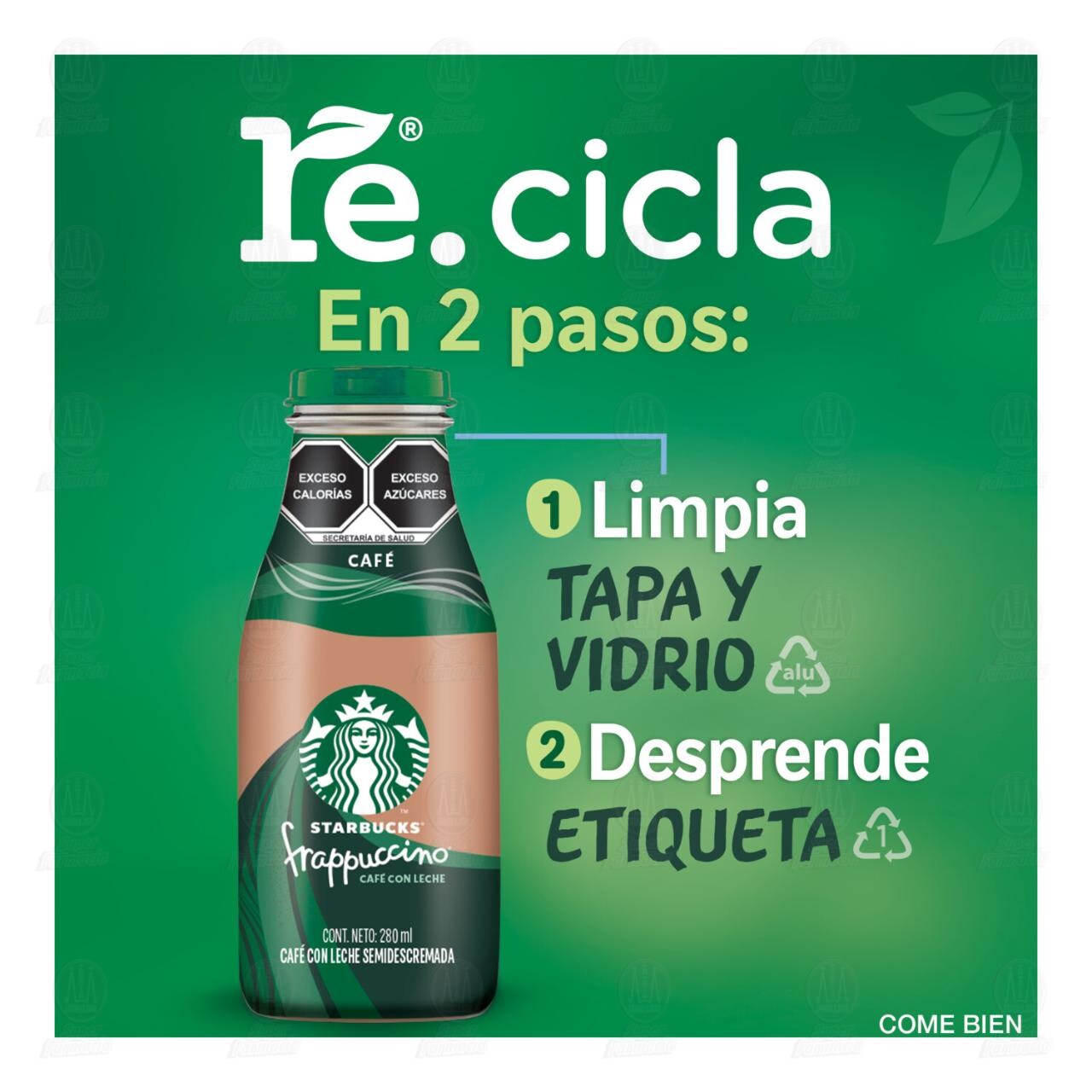 Caf&eacute; con Leche Starbucks Frappuccino, 280 ml. image number 4