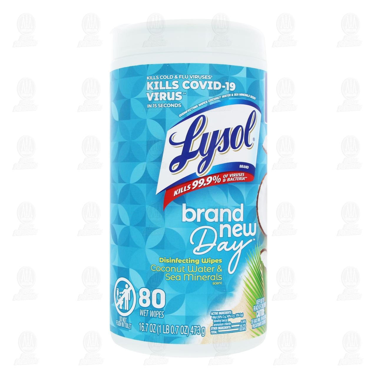 Imagen para Lysol Toallitas Desinfectantes Coconut Water & Sea Minerals, 80 pzas.
