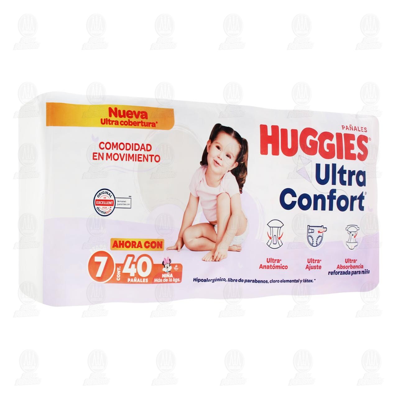 Pañales Huggies Ultra Confort Etapa 7 Niña, 40 pzas.