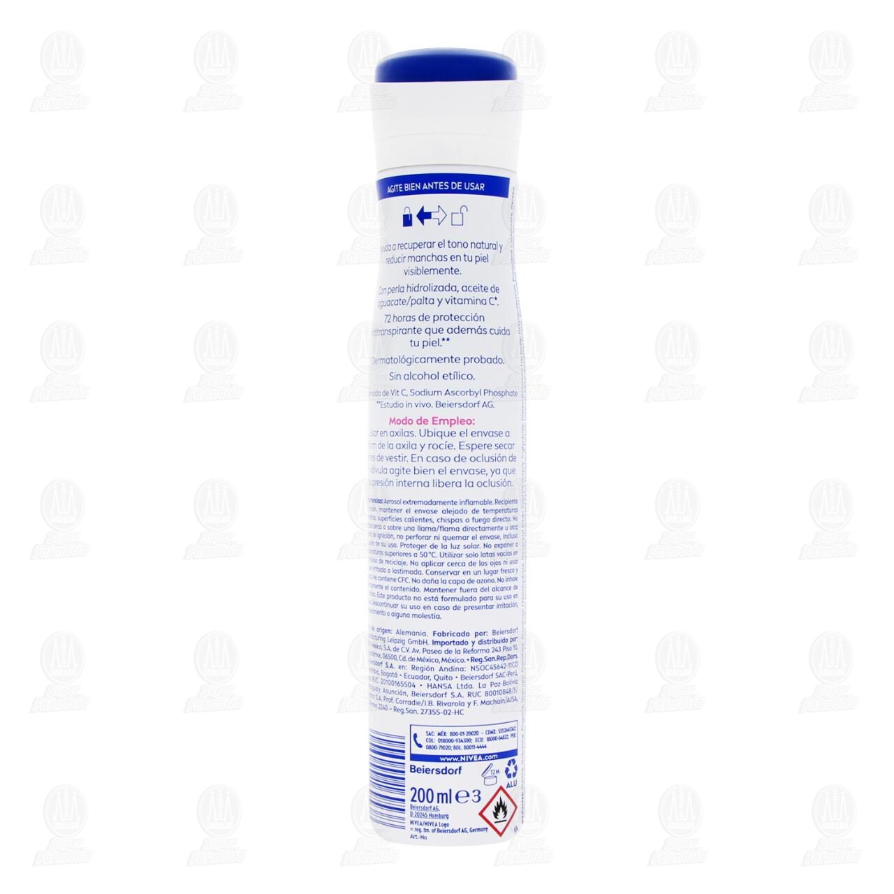 Antitranspirante Nivea Tono Natural Classic Touch XL en Aerosol, 200 ml. image number 2