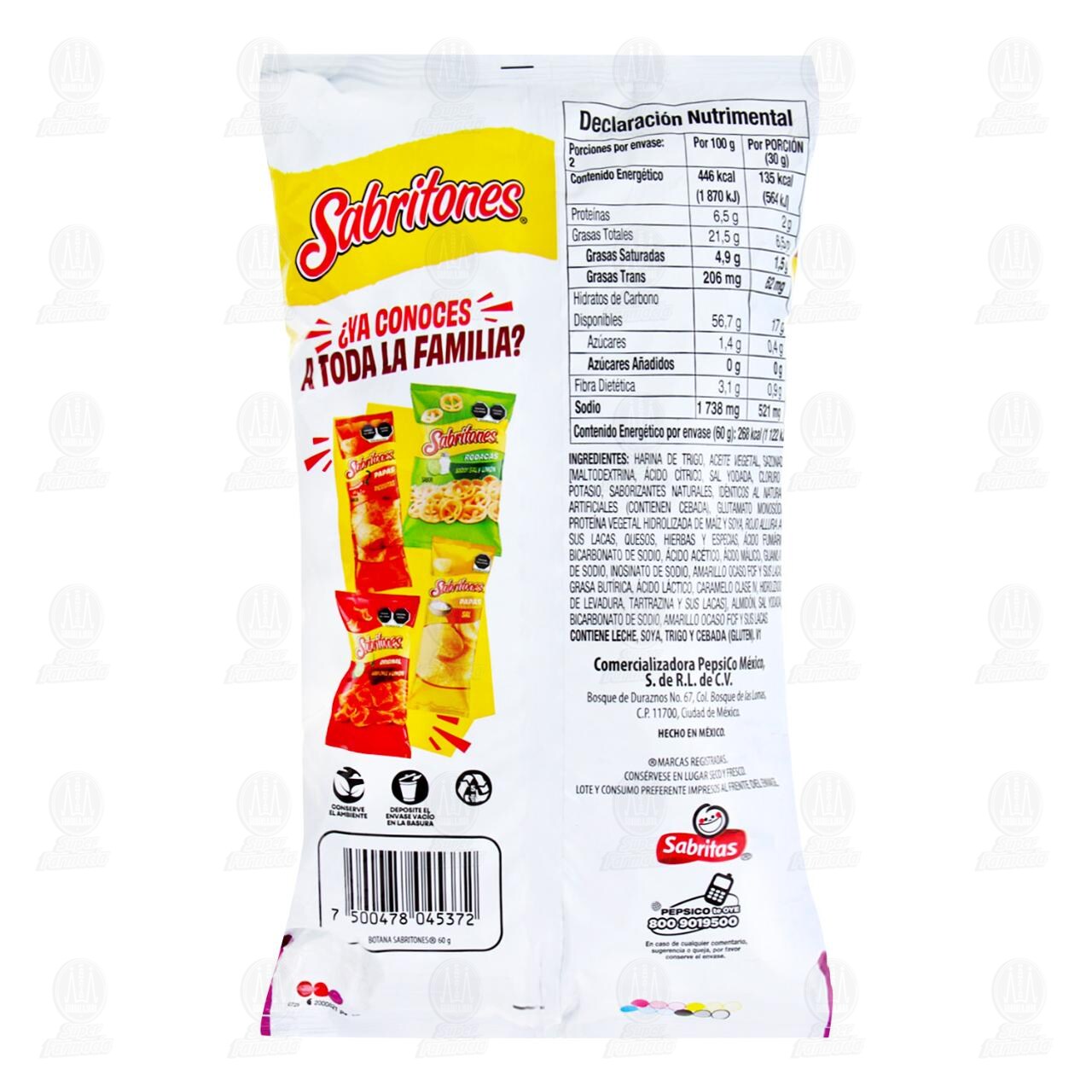 Botana Sabritones Rejitas Muy Picositas, 60 gr. image number 1