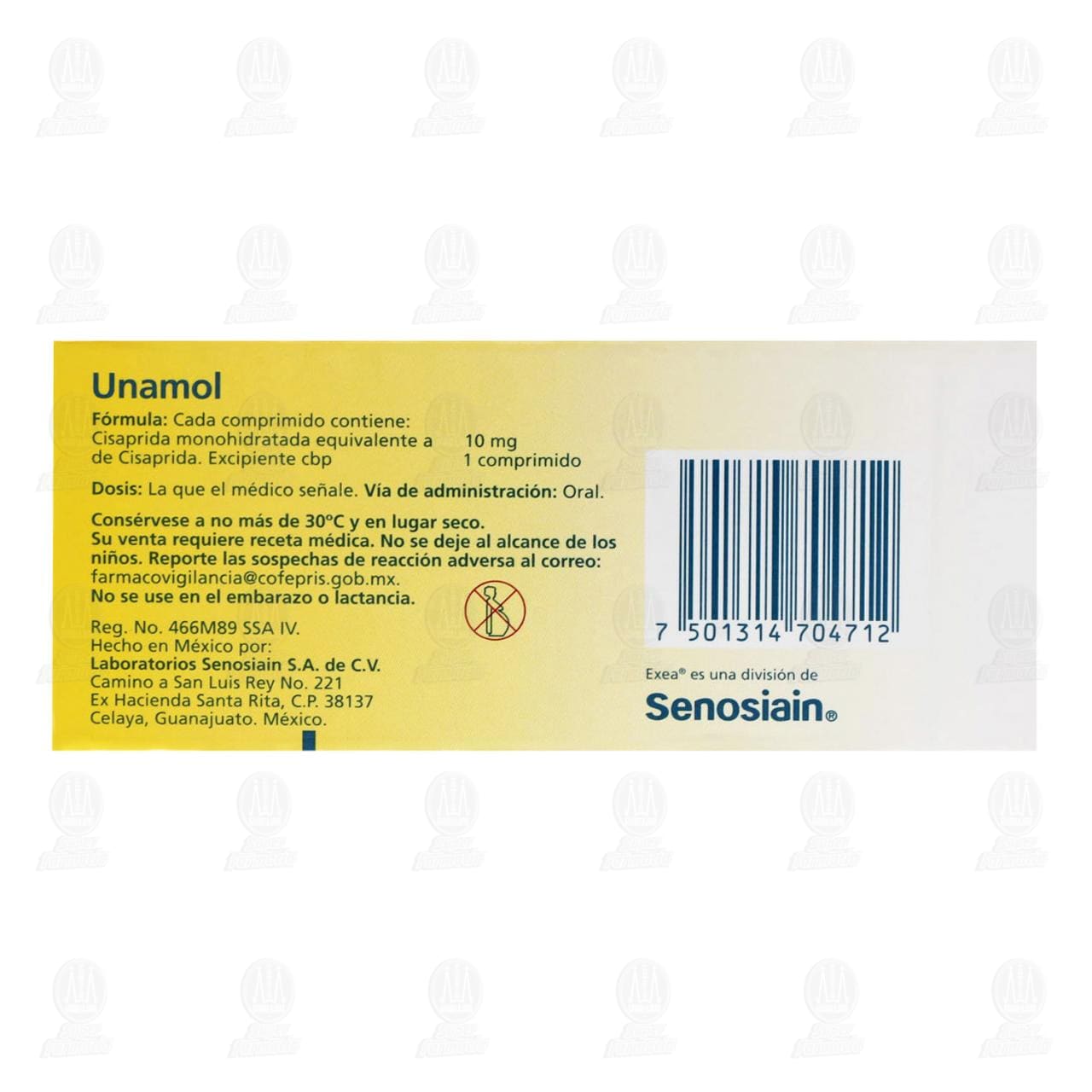 Unamol 10 mg, 30 Comprimidos. image number 2