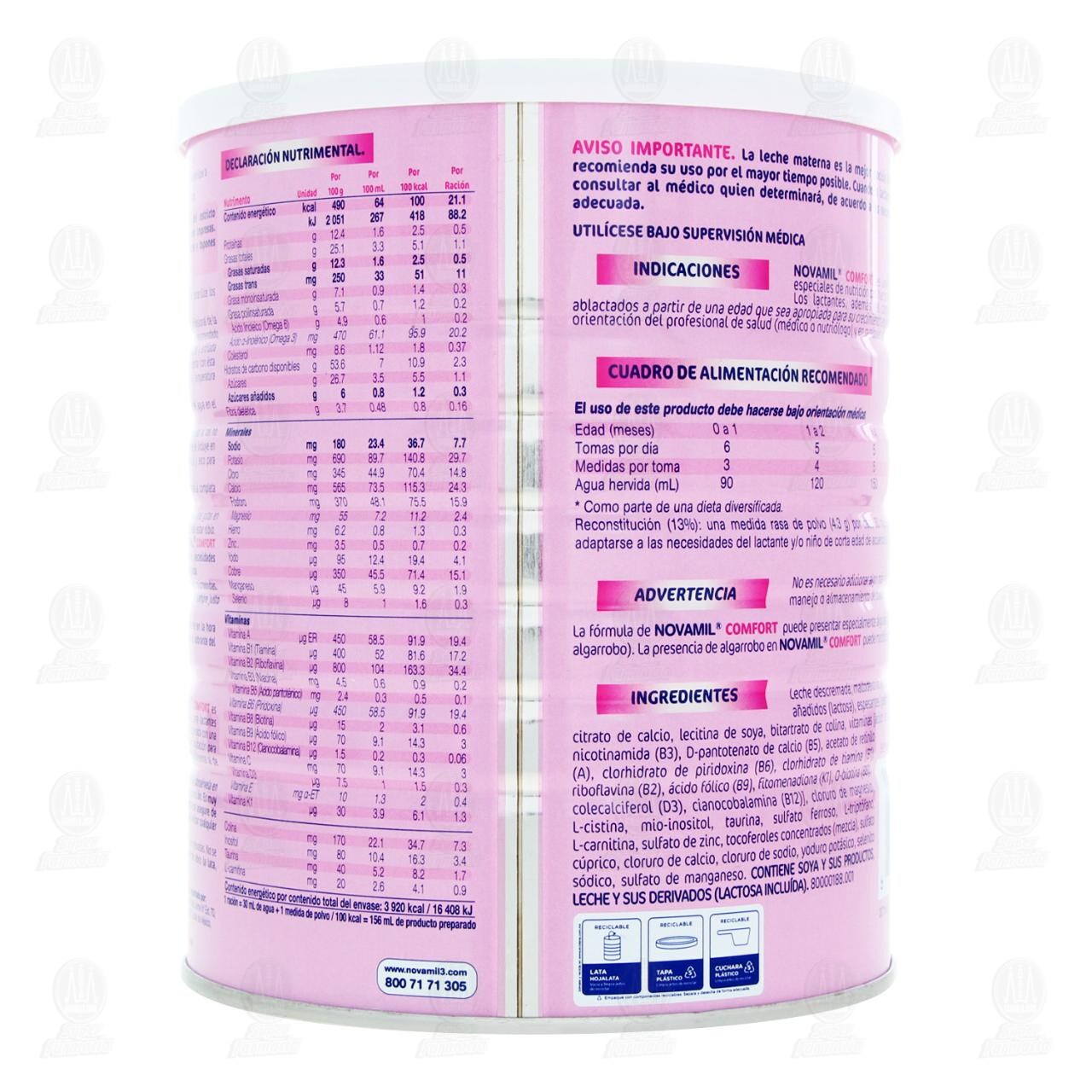 F&oacute;rmula L&aacute;ctea Novamil Comfort (A Partir del Nacimiento), 800 gr. image number 2