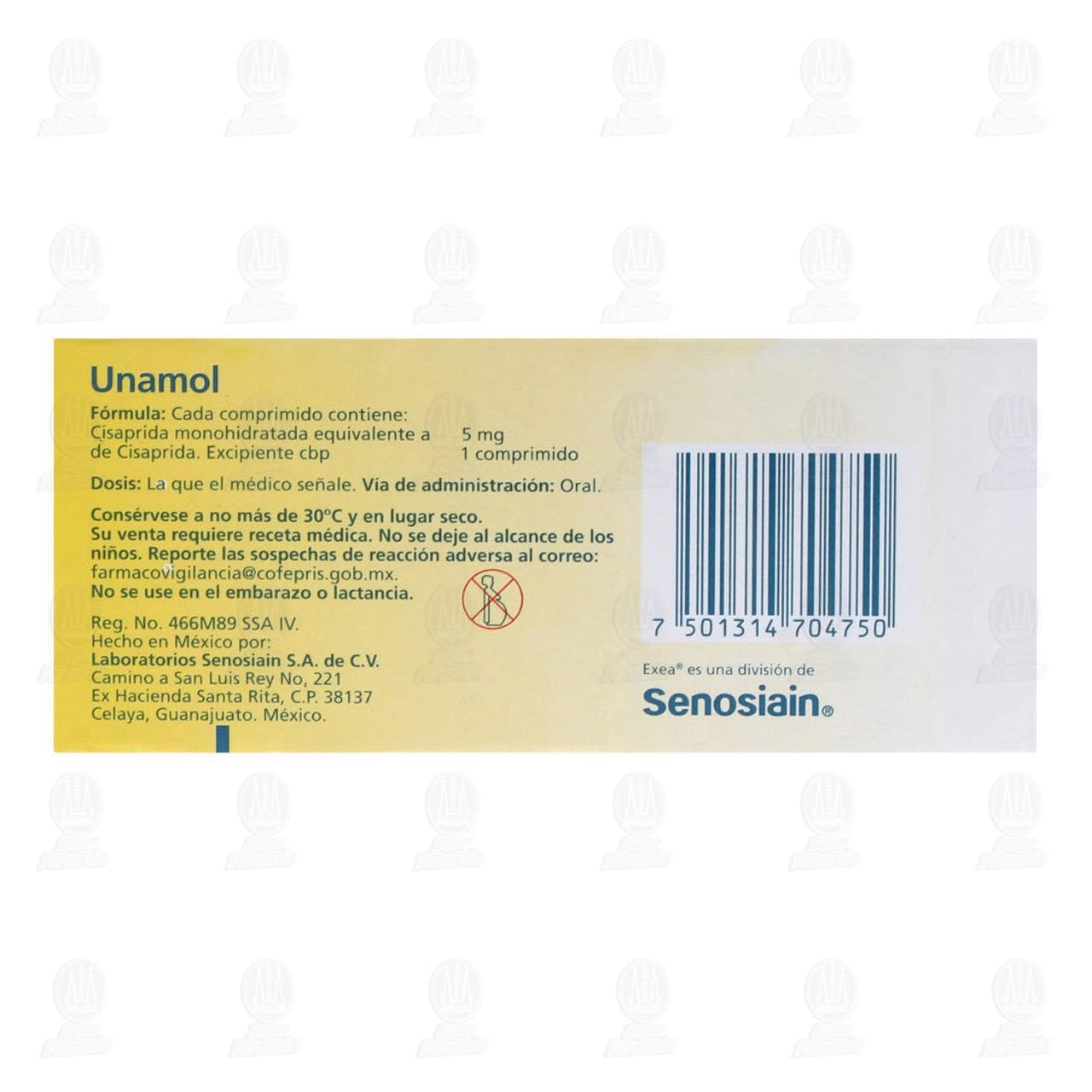 Unamol 5 mg, 30 Comprimidos. image number 2