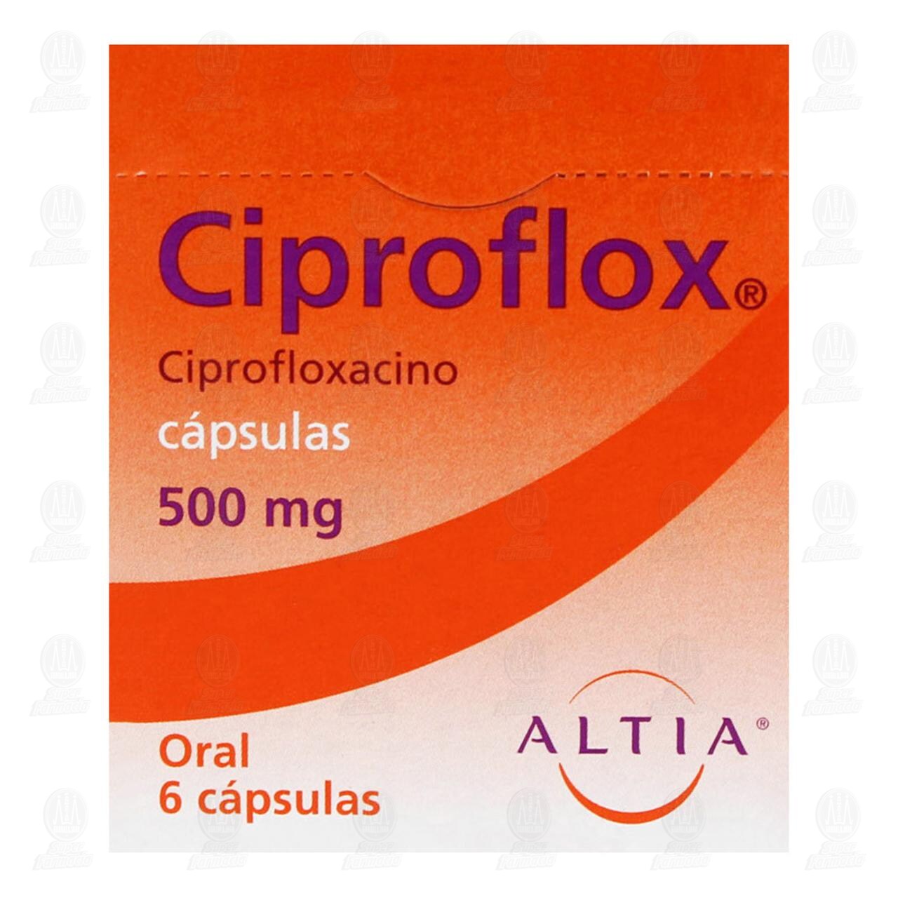 Ciproflox 500 mg, 6 C&aacute;psulas. image number 1