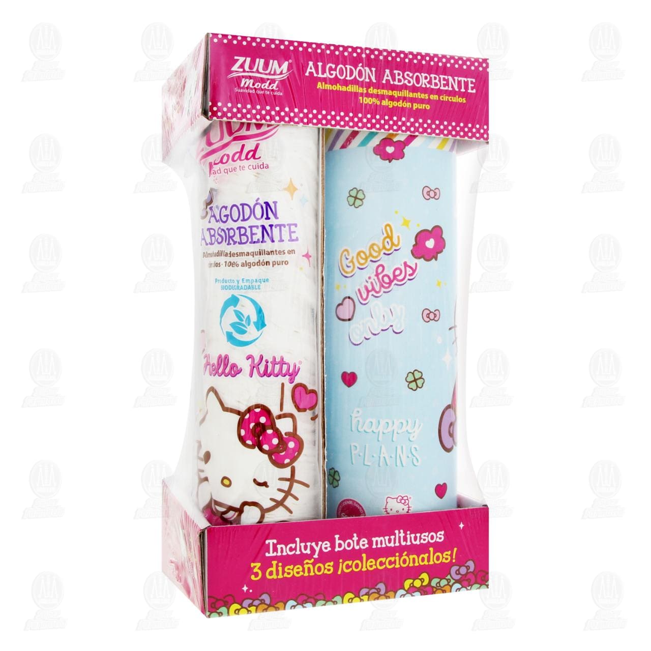 Imagen para Pack Almohadillas Desmaquillantes Zuum Modd Hello Kitty + Bote Multiusos, 4 pzas.