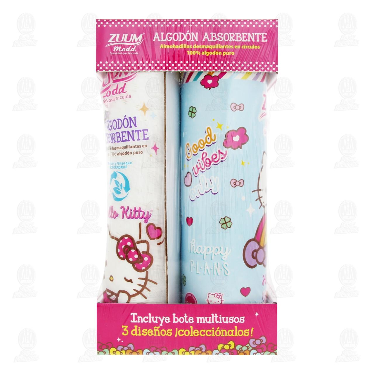 Pack Almohadillas Desmaquillantes Zuum Modd Hello Kitty + Bote Multiusos, 4 pzas. image number 1