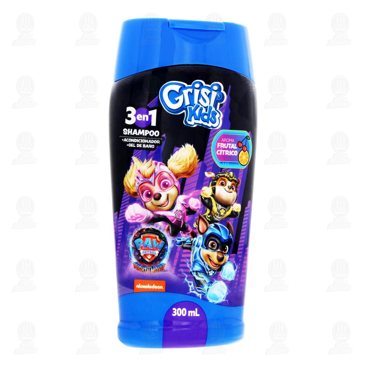 Shampoo 3 en 1 Grisi Kids Paw Patrol Aroma Frutal C&iacute;trico, 300 ml.