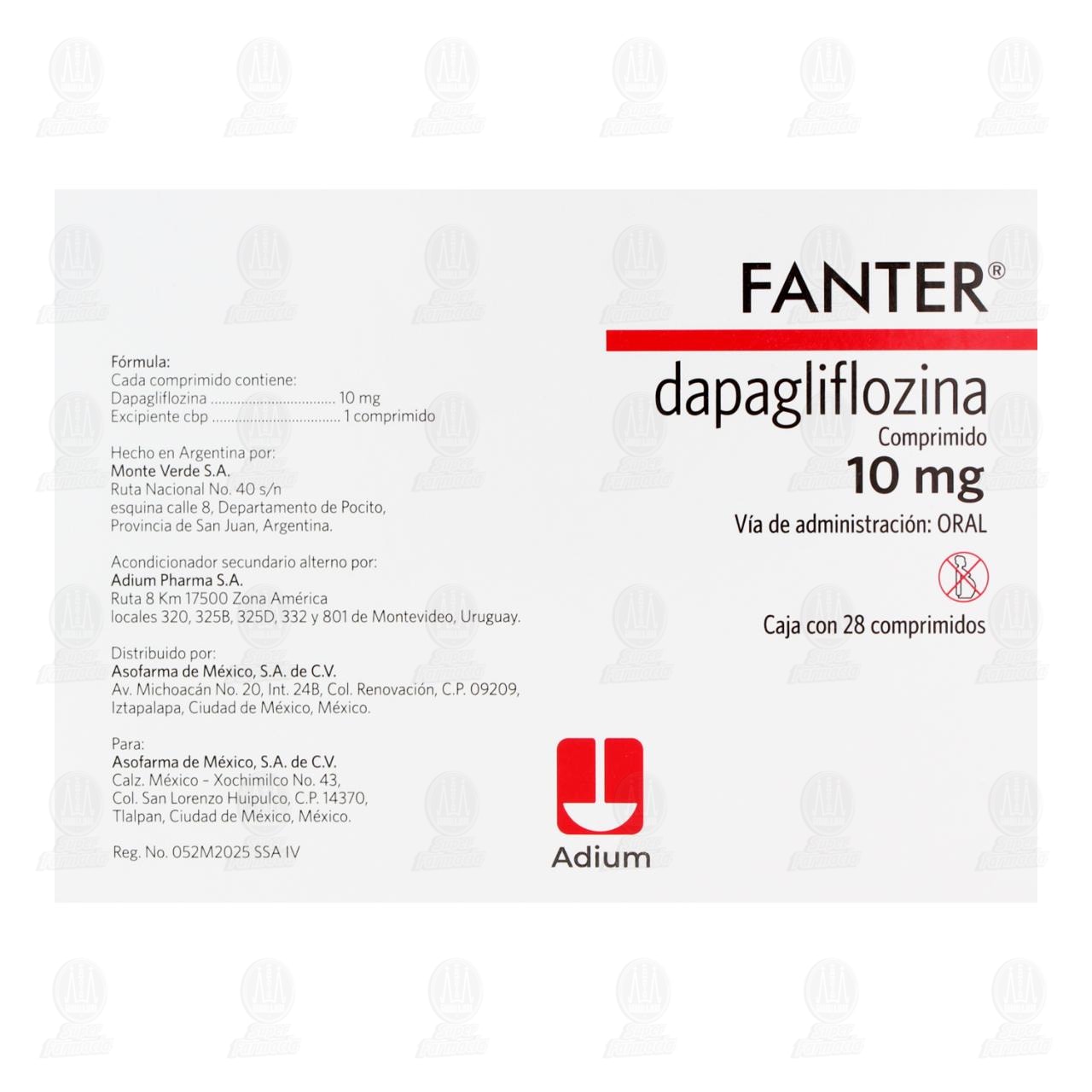 Fanter 10 mg, 28 Comprimidos. image number 2