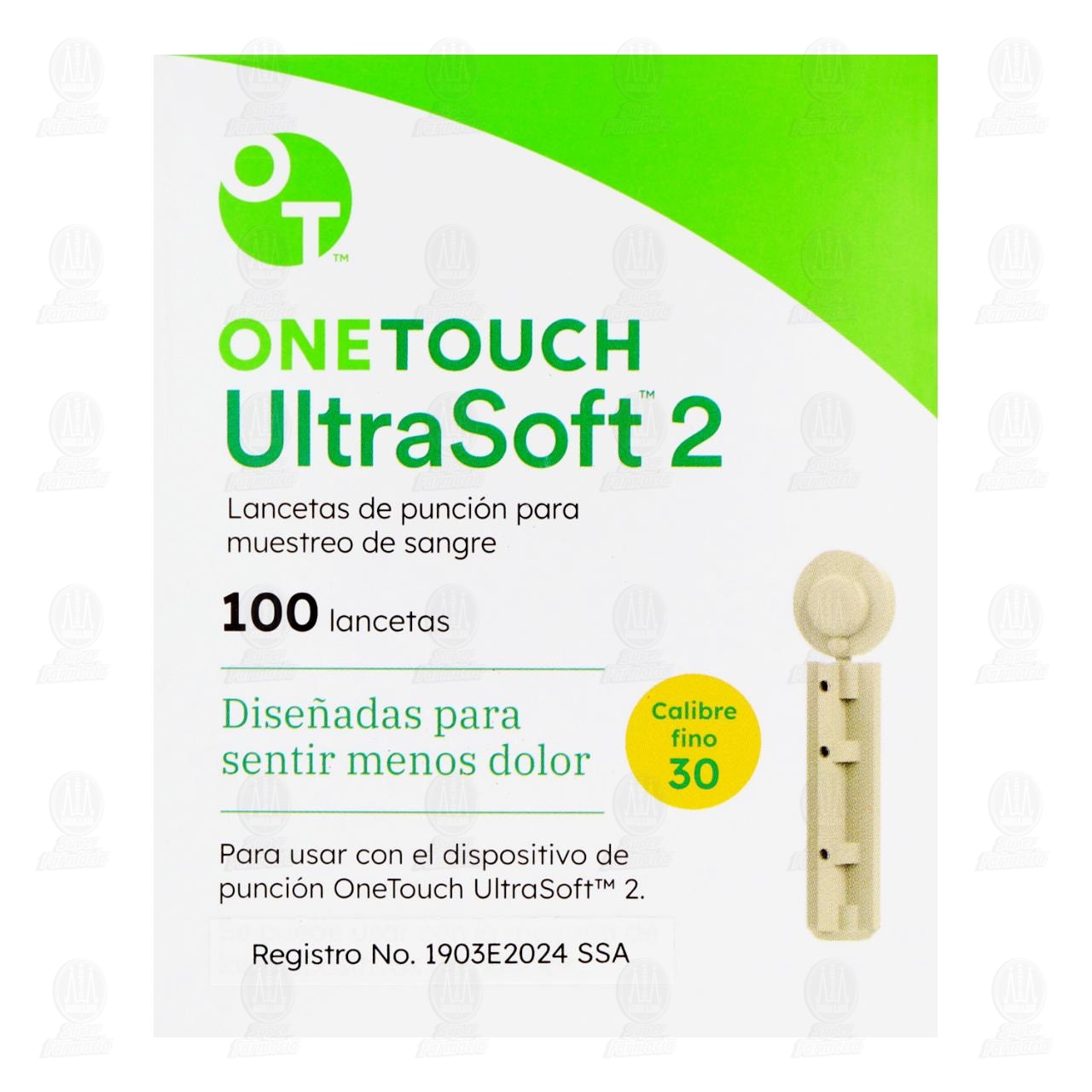 One Touch UltraSoft 2 Lancetas, 100 pzas. image number 1