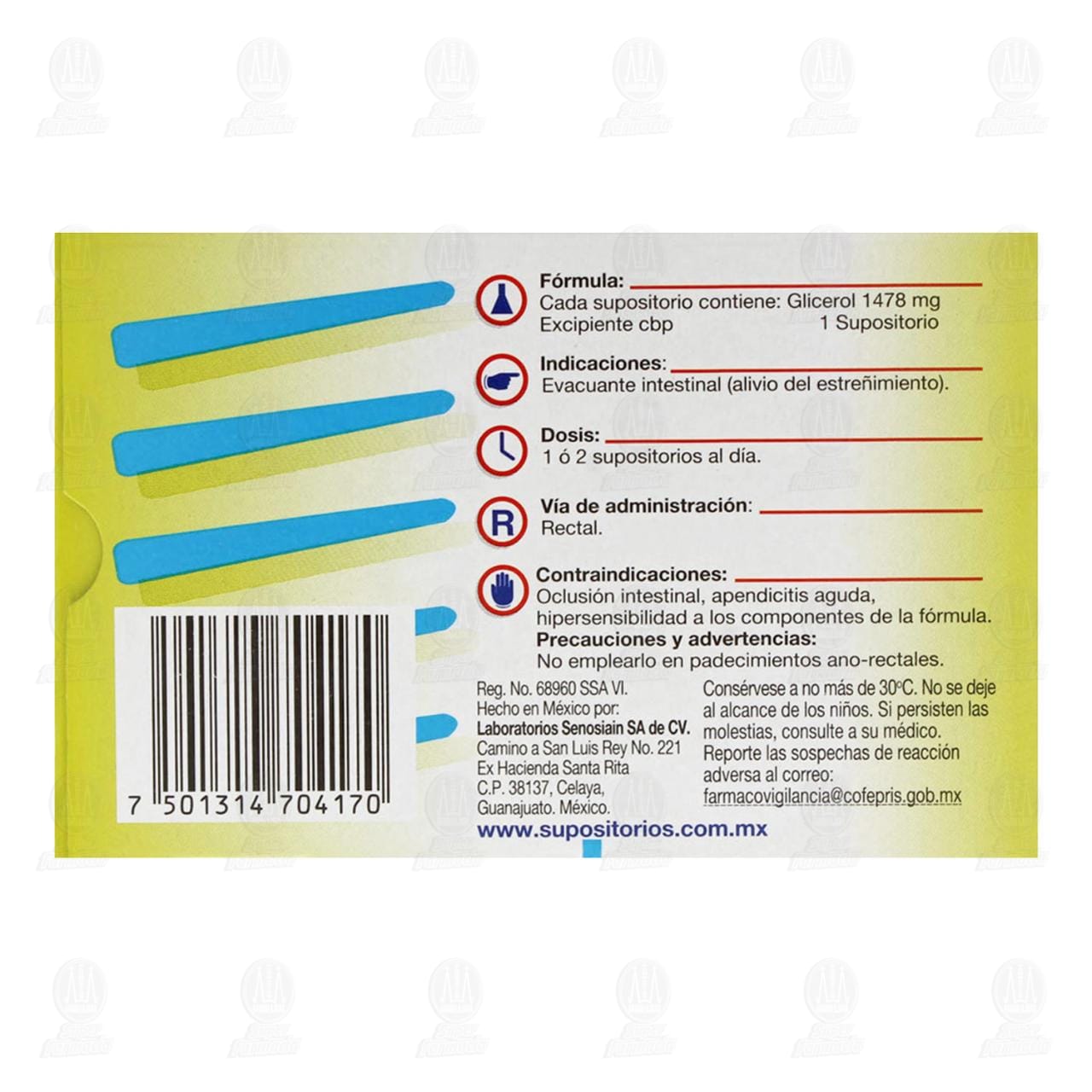 Senosiain Beb&eacute;, 20 Supositorios. image number 2