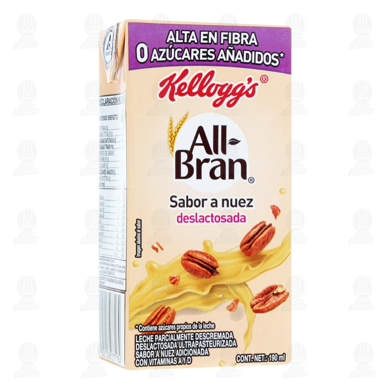 Leche Kellogg's All-Bran Sabor a Nuez Deslactosada, 190 ml. image number 0