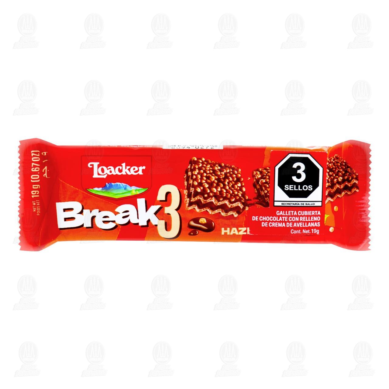Galleta Loacker Break 3 con Crema de Avellanas, 19 gr. image number 0