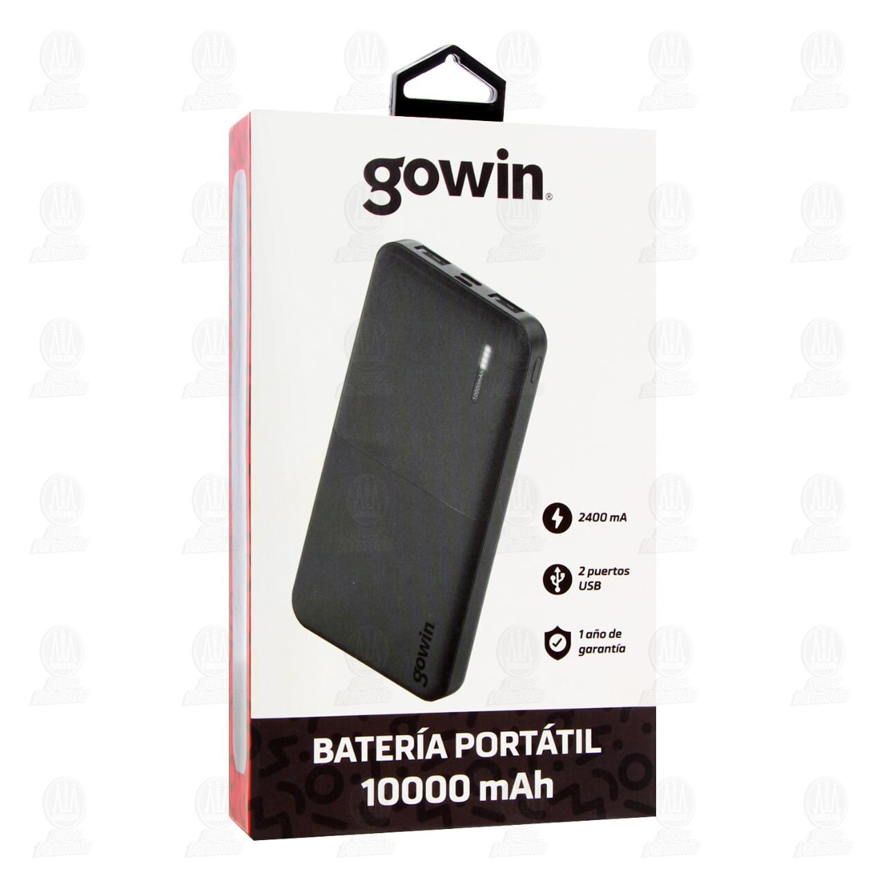 Batería Portátil Gowin 10000 mAh, 1 pz.