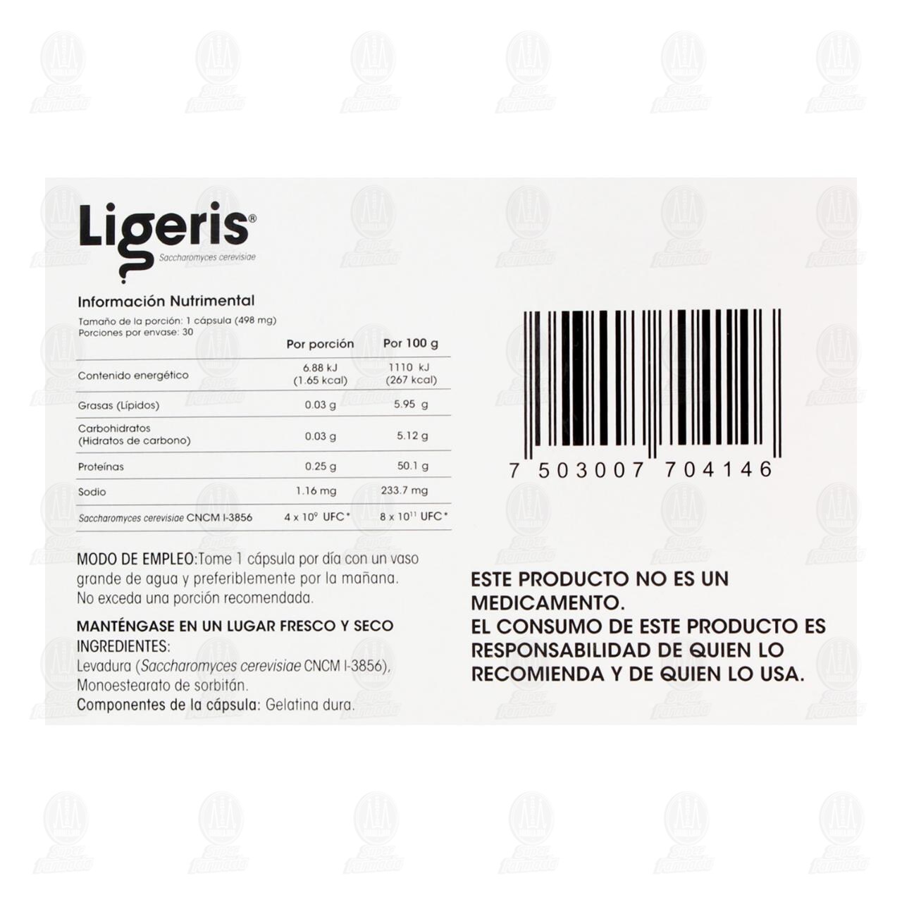 Ligeris Suplemento Alimenticio a Base de Levadura, 30 C&aacute;psulas. image number 2