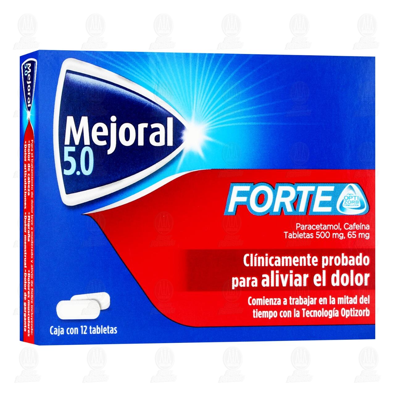 Mejoral 5.0 Forte 500mg/65mg, 12 Tabletas.