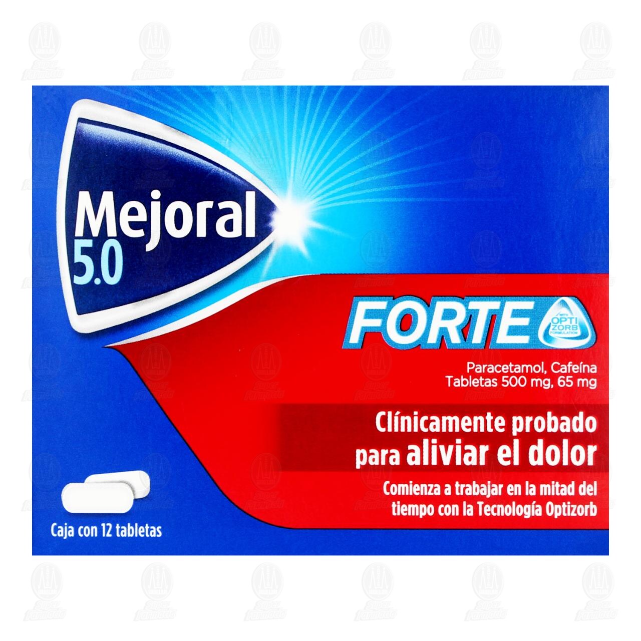Mejoral 5.0 Forte 500mg/65mg, 12 Tabletas. image number 1