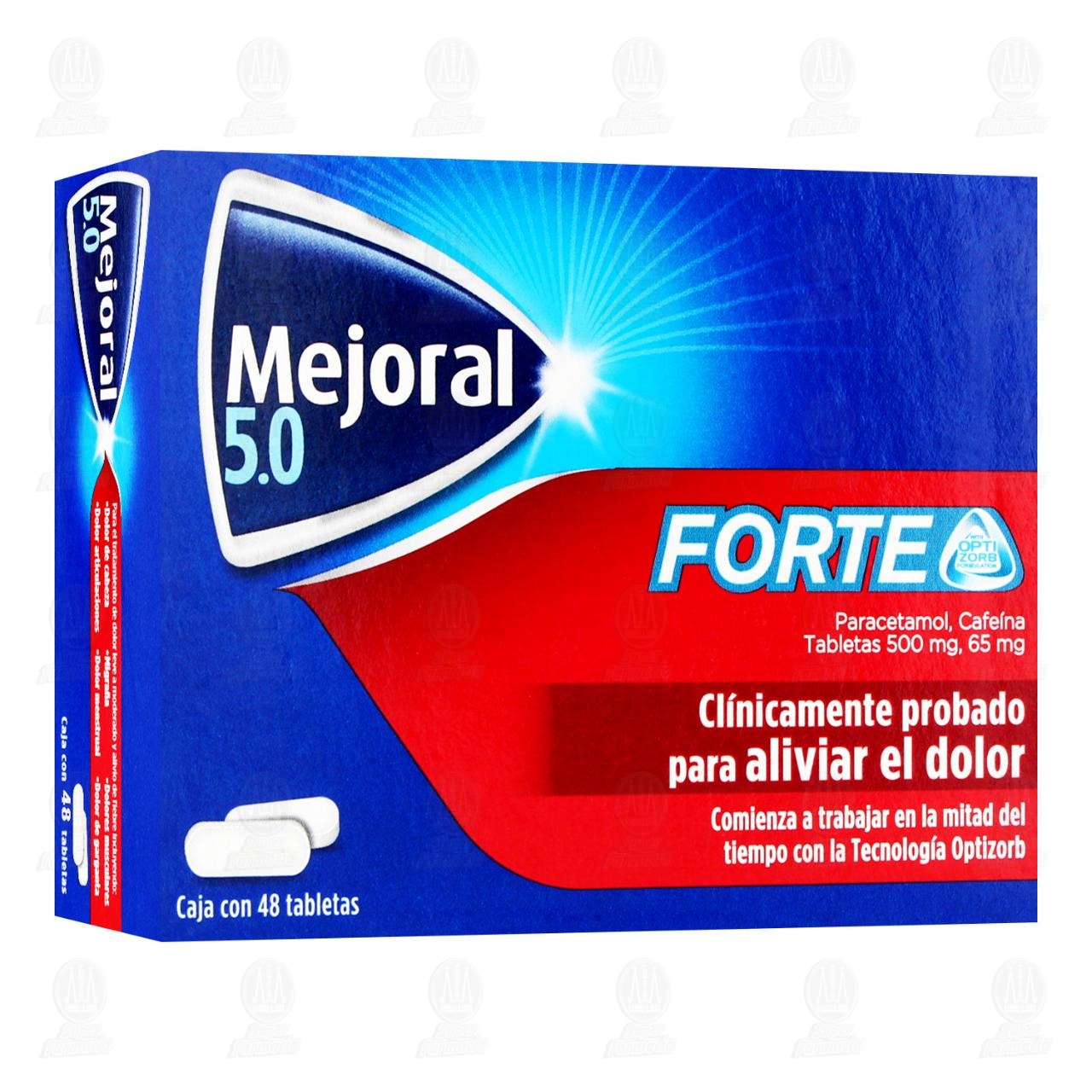 Imagen para Mejoral 5.0 Forte 500mg/65mg, 48 Tabletas.